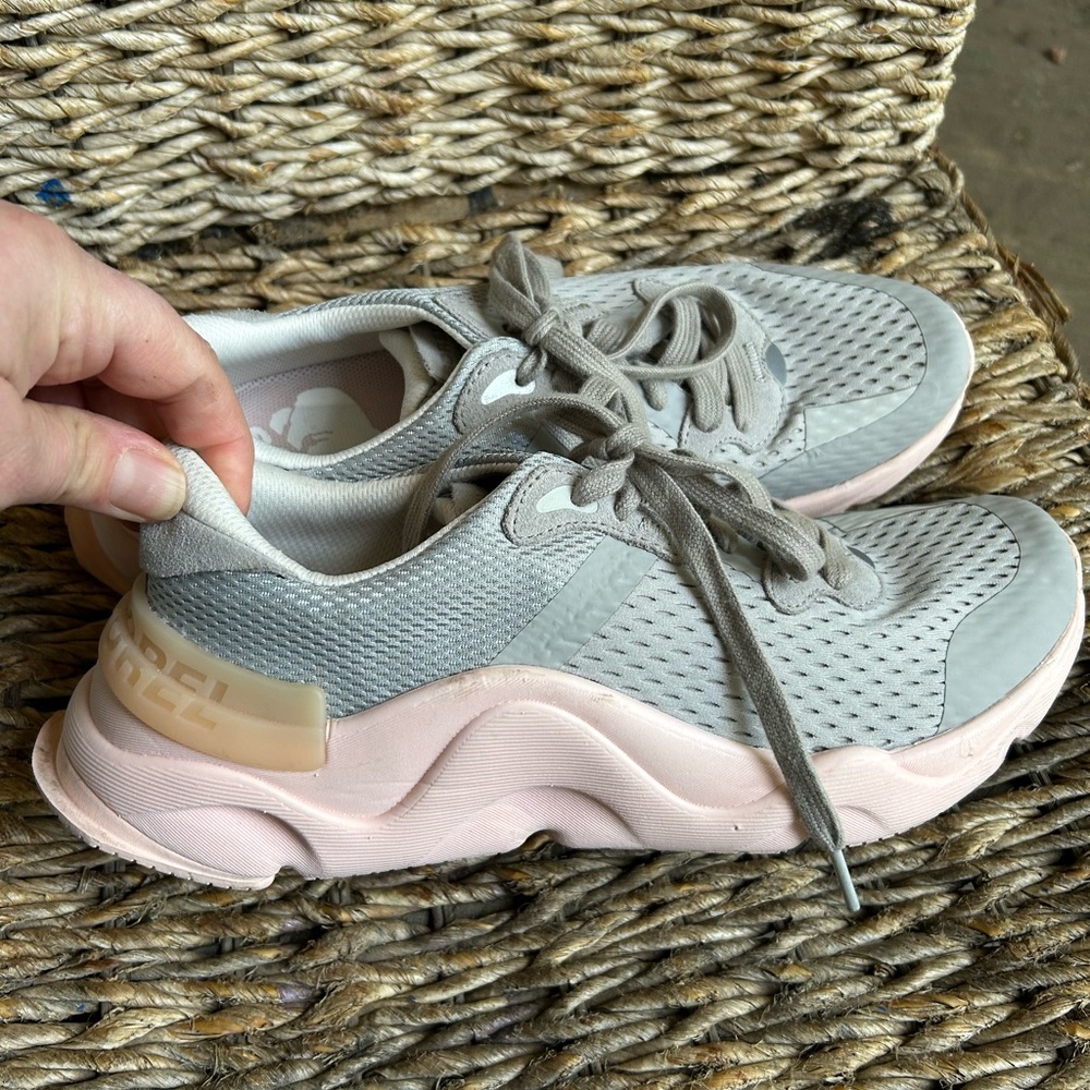 Women's Sorel  Gray and Pink Sneakers